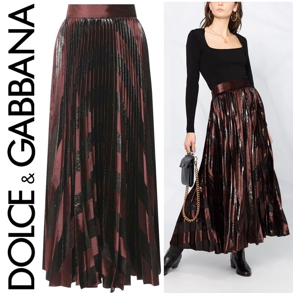 Dolce & Gabbana Pleated Velvet Skirt - Picture 1 of 10